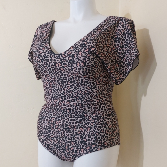 Byinns Leopard Cheetah Animal Print One Piece Swimsuit Bathing Suit XL - Picture 3 of 10